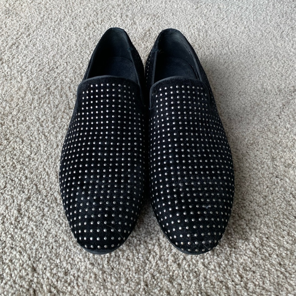 Studded Velvet Loafers